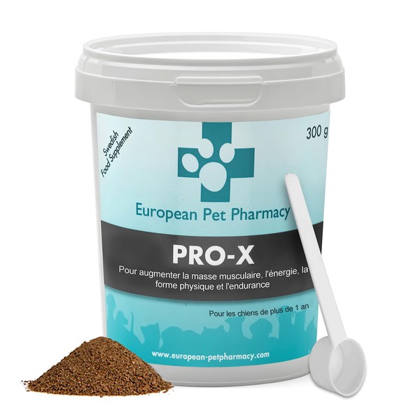 European Pet Pharmacy Pro-X Compléments Alimentaires Secs Hypoallergéniques Chiens - Proteine Insecte - Age 1+, 300g Poudre Masse Musculaire Chien