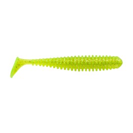 Berkley PowerBait Saltwater Power Swimmer Fishing Bait, Chartreuse Silver Flash, 3.3in, Irresistible Scent and Flavor, Large Thumping Paddletail Action, Ideal for Bass, Musky, Panfish and More