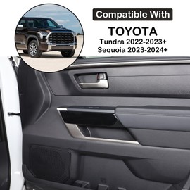 Aunginsy Car Inner Door Panel Strip Trim Cover Compatible with Toyota Tundra 2022 /Sequoia 2023 Car Front Rear Door Handle Panel Protection Cover Decoration Sticker Molding Accessories(with a Hole)