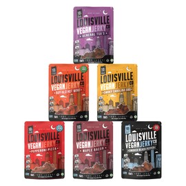 Louisville Vegan Jerky Co. Variety Bundle Vegan Jerky 3 oz. 6 pack (Smoky Carolina BBQ, Buffalo Hot Wing, General Tso, Maple Bacon, Pepperoni Pizza, Smoked Black Pepper)