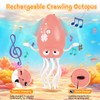 Electric Dancing Octopus Toy, Crawling Squid Tummy Time Toy with