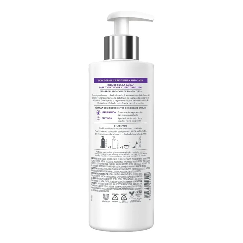 Shampoo Fuerza Anti-Caida Botella de 400ML Dove