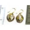 Bronze Multicolor Enameled Easter Egg, Russian Egg, Dangle Earrings Fish