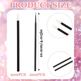 400 pieces Mascara Wands and Lip Wands, Black Micro Brushes for Makeup Artists, Salon Professionals, Eyelash Extensions and Precise Lipstick Application, Convenient and Hygienic