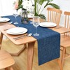 Faux Linen Double Layer Table Runner 48 Inch Long Farmhouse