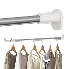 Hershii Expandable Window Shower Curtain Tension Rod Oval Head Shower Rods Clothes Hanging Bar Rail for Closet Wardrobe, No Drilling, 25.4mm Pipe Diameter