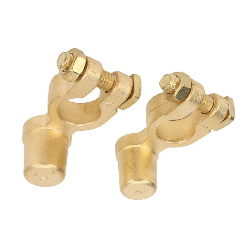 2PCS Battery Terminal Connectors Brass Negative Positive Car Battery Cable
