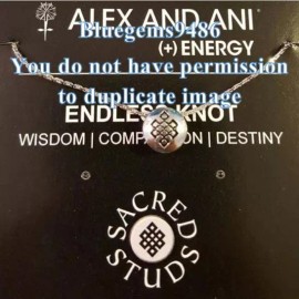 Alex and Ani Sacred Stud Endless Knot Necklace Silver Plated - Rare