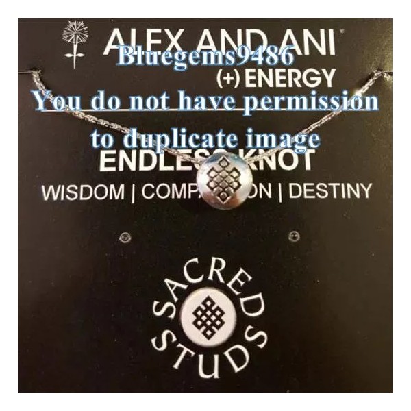 Alex and Ani Sacred Stud Endless Knot Necklace Silver Plated