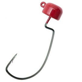 Reaction Tackle Tungsten Mushroom Head Ned Rig Shroom Jig Heads for Finesse Fishing, Weedless Jig Head for Bass Fishing with Soft Lures (5-Pack) 1/6oz Red EWG