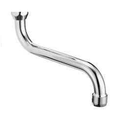 400313 Schläfer Universal S-Pipe Spout 200 mm for Wall Fitting, Chrome-Plated Metal, 3/4 Inch Connection, Water-Saving Aerator Compatible with Neoperl, Replacement Spout for Wall Tap
