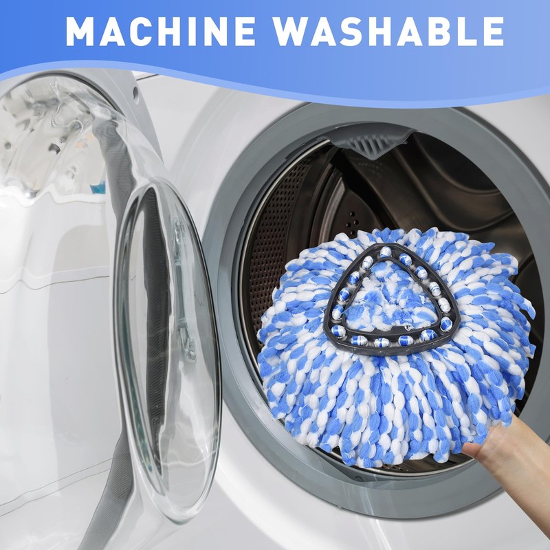 GRAREND 4 Pack Spin Mop Replacement Heads, Microfiber Mop Refills