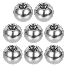 PATIKIL M4x8mm Ball Nuts Knob, 8 Pcs Female Thread 304 Stainless Steel Round Blind Hole Screw Cap Cover for Lighting Machinery DIY Decoration, Silver