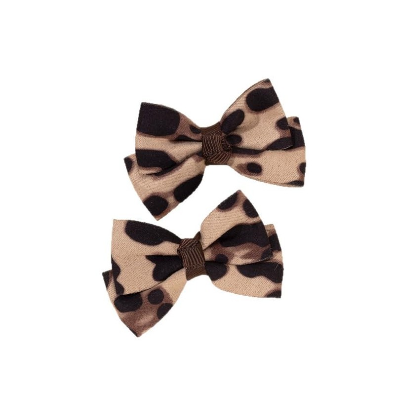 Baby girls leopard hair bow Clips Pin,print bow hairpin for