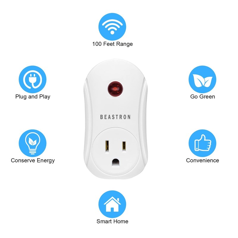 Beastron Upgraded Remote Controlled Outlet (1 Pack with 1 Remote),Expandable