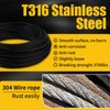T316 Black 3/16IN Stainless Steel Cable, 100ft Wire Rope, 7X19