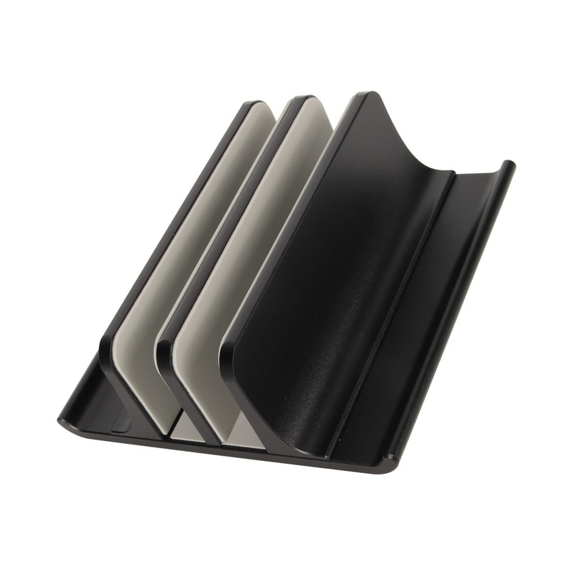 Vertical Laptop Stand 2 Slots Anodized Aluminium Alloy Adjustable Space