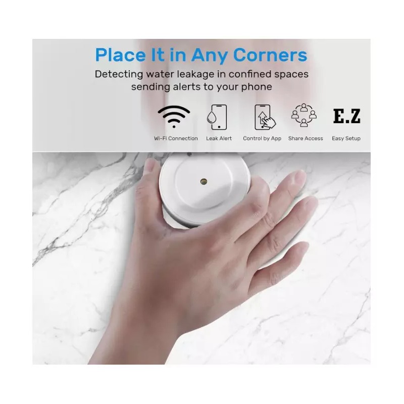 JJGELOS Wifi Water Leak Detector: 110Db Water Sensor Alarm with
