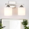 QHANTOMIZE 2 Light Brushed Nickel Vanity Lights for Bathroom, Modern