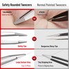 DUROX Blunt Tipped Safety Tweezers for Eyebrows, Chin, and Facial