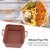 2 Pcs Silicone Air Cooker Pot with Handle Rectangular Fryer