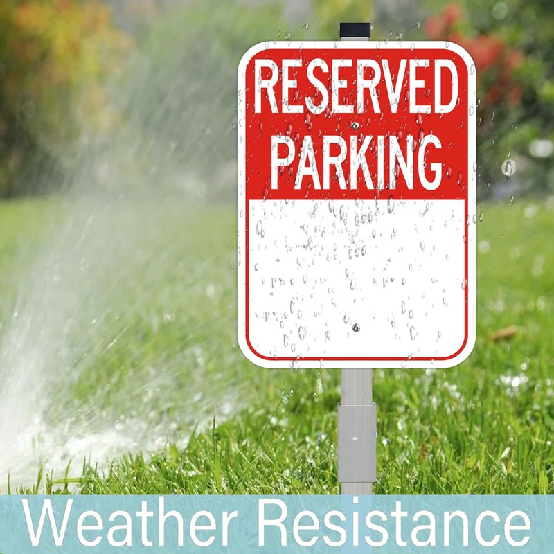 2Pack Blank Reserved Parking Sign with 36" Stakes, Write-On Sign