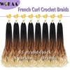 French Curl Crochet Braids 16 Inch Goddess Box Braids Crochet
