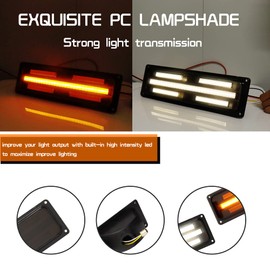 Tonsya For 1988 1989 1990 1991 1992 1993 1994 1995 1996 1997 1998 GMC Chevy C/K Suburban 1500/2500/3500 Truck Front Turn Signal sequential Parking Lights & Daytime running lamps Smoked Lens