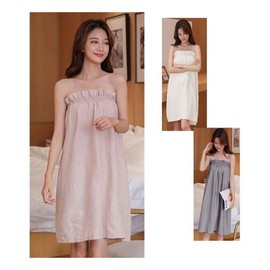 Women's Shower Robe Bath Skirt Towel Thin Towel Golf Skirt Hotel One Piece Body Beauty Salon pajamas gray