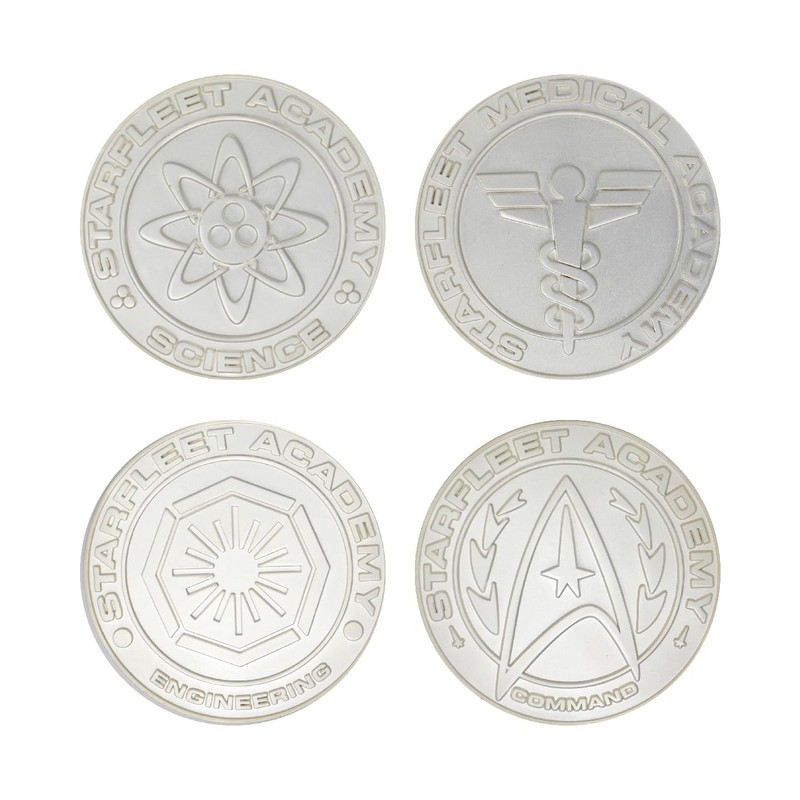 FaNaTtik Star Trek Set of 4 Starfleet Division Medallions Limited
