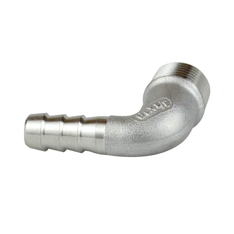 Quickun 304 Stainless Steel Hose Barb Fitting Elbow, 3/8" Barb