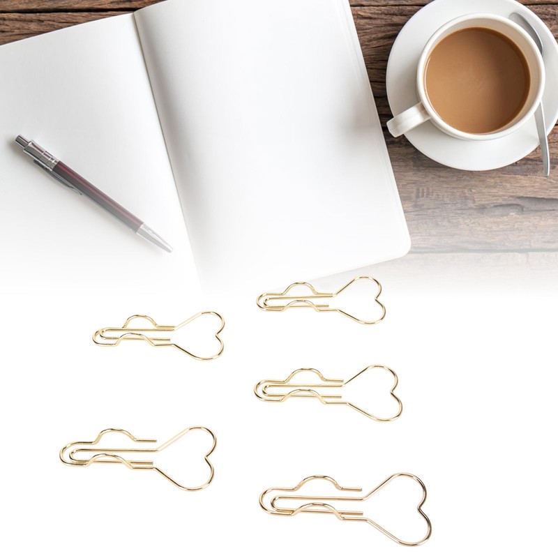 50pcs Heart Pen Clips Plated Metal Pen Holder Clips Small
