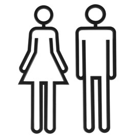 CENPEK Men and Women Symbol Toilet Sign - Stylish Black Bathroom Sign for Restrooms, Toilets, and Wardrobes, Modern and Durable Gender Identification Sign for Easy Navigation