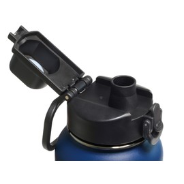 Yerbam 32oz Stainless Steel Insulated Water Bottle One-Touch Open Chug Lid & Covered Straw Lid Wide Mouth Direct Drink Dishwasher Safe Leakproof Sweat-Free BPA-Free (Metallic Blue)