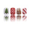 24Pcs Christmas Press on Nails Short Square Fake Nails Gingerbread