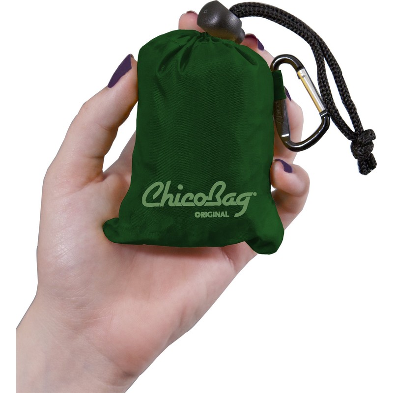 ChicoBag Original Compact Reusable Grocery Bag w/Attached Pouch and Carabiner