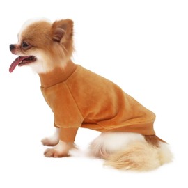 LOPHIPETS Fleece Exterior Small Dog Sweatshirt - Lightweight for Slightly Cool Days - Fits 0.5-1.2 lbs - Young Chihuahuas & Teacup Puppies - Camel XX-Small