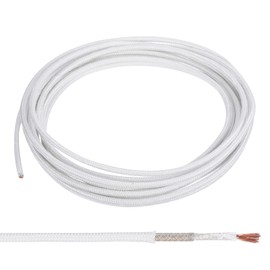PATIKIL 14.8FT 14AWG High Temperature Wire -60-500 Degree Celsius Mica Glass Fiber Electronic Wire Insulated Heat Resistant Electronic Flexible Cable for Lamp Boiler Heater White