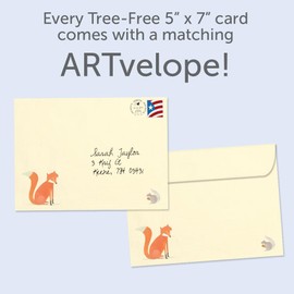 Tree-Free Greetings - Birthday Cards - Artful Designs - 1 Card + Matching Envelope - Made in USA - 100% Recycled Paper - 5"x7" - Wild and Free Woodland (GO65476)