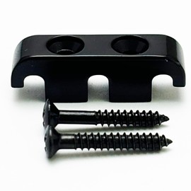 OVSAL Electroplated Black Bass Head Retainer Electric Bass 3-String Retainer Bass Retainer with Mounting Screws String Tree Bass String Parts