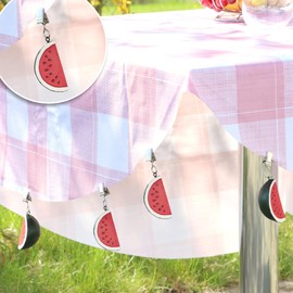 com-four® 8 x Tablecloth Weights – Weather-Resistant Tablecloth Weights with Clip – Tablecloth Clip in Melon Design – Approx. 40 g (Pack of 8 – Melon – 40 g)