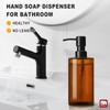 GMISUN Amber Glass Soap Dispenser, Hand Soap Dispenser for Bathroom,