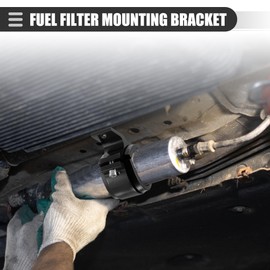 Motoforti Universal Fuel Filter Mounting Bracket, Car Oil Gas Fuel Fuel Pump Clamp Holder, 50mm ID, Aluminum Alloy, Black, 2pcs