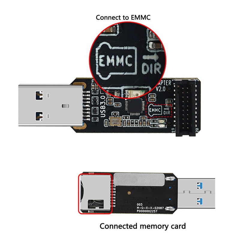 MKS EMMC Adapter V2 USB3.0 Card Reader Module, High Speed,