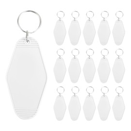 [PATIKIL] Vintage Motel Keychains, 16 Pcs Blank Hotel Keychains Diamond Shape Retro Key Tags for DIY Crafts Ornament Backpack Luggage Label Tag White