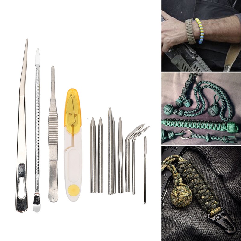 12Pcs Stainless Steel Paracord Stitching Set Paracord Needle with Storage