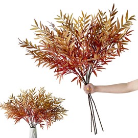 SNAIL GARDEN 4 Bundles Artificial Fall Leaves Stems with 912 Graduated Leaves, 41.3in/105cm Long Fall Floral Arrangement Spray for Vase, Thanksgiving Harvest Decor, Home & Office Seasonal Centerpieces