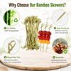 Cocktail Sticks Bamboo Skewers 12cm Green 100 Pack Horyue