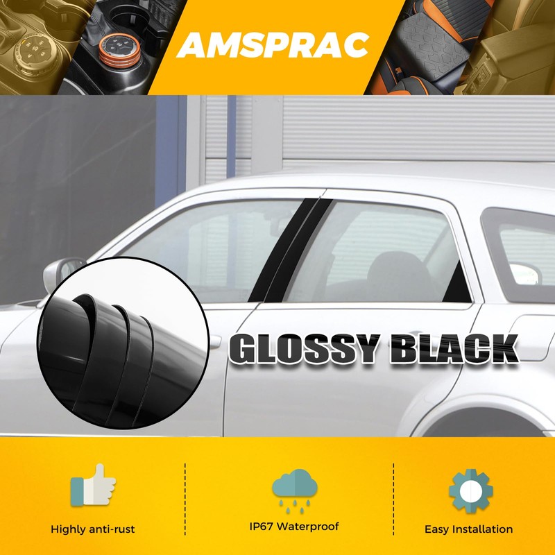 AMSPRAC Door Pillar Covers fit for Chrysler 300/300C 2005 2006