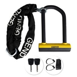 GEND Bike Lock, Heavy Duty Anti Theft High Security Level Bike U Lock with 3ft Chain - 16.20mm Bold Shackle Bike U Lock with Lighted Keys & Mounting Bracket for Road, Mountain, Ebike & Motorcycle